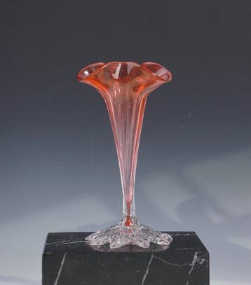 Vaas - Victoriaanse cranberry glas posy model • epergne