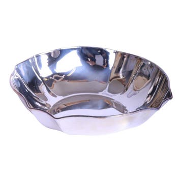 Ovale Schaal 18x18cm - 800 Zilver - Gegolfde Rand - 157 gr, Antiek en Kunst, Verzenden