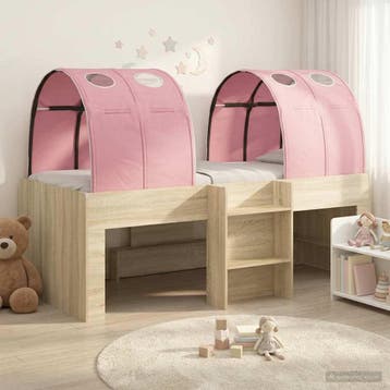 vidaXL Bed met Tunnel 3 st Sonoma eiken en roze Bewerkt hout, Huis en Inrichting, Slaapkamer | Bedden, Verzenden, Nieuw, Bruin