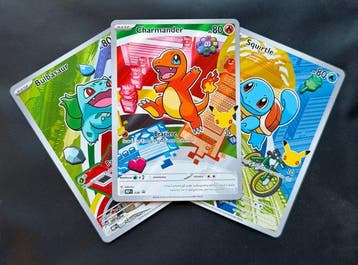 Pokémon - 3 Card - Charmander, Squirtle, Bulbasaur Promo, Nieuw