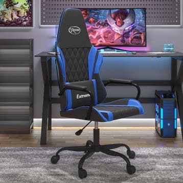 vidaXL Gamestoel kunstleer zwart en blauw, Huis en Inrichting, Bureaustoelen, Verzenden, Nieuw, Blauw