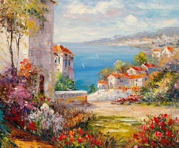 Christof Vevers (1962) - French Riviera - Jardin fleuri sur