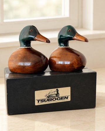 TSUBOGEN - Tafelmiddenstuk - eend - Hout - Mallard Twin