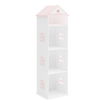Kinderkast Leksand open kast 140x40x35 cm wit en roze [en.ca, Verzenden, Nieuw