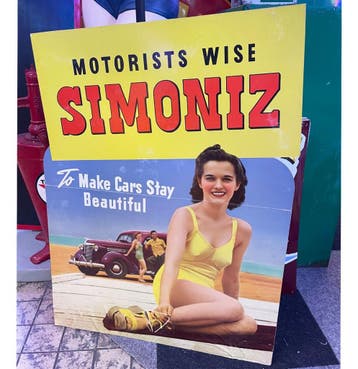 Simoniz Originele Kartonnen Display 90 x 65 cm, Ophalen, Gebruikt
