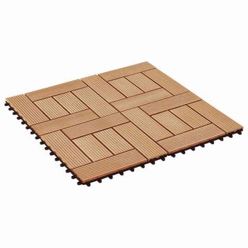 vidaXL Terras Tegel 22 st Teakhout 30 x 30 cm WPC, Doe-het-zelf en Verbouw, Verzenden, Nieuw