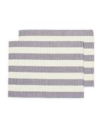 HEMA Placemats 35x45cm katoen strepen blauw-bruin - 2 stuks, Verzenden, Nieuw