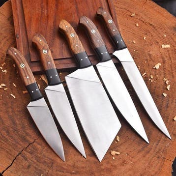 Keukenmes - Chefs knife - hout, hars en staal - Noord