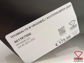 Hyundai i10 III Origineel! Achterbumper 2020+, Ophalen, Gebruikt, Hyundai, Bumper