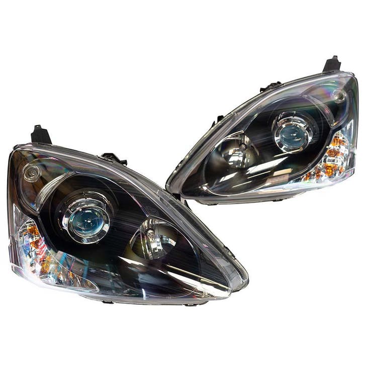 DEPO Koplampen Facelift Look Black Housing Honda Civic, Auto-onderdelen, Verlichting, Nieuw, Honda, Ophalen of Verzenden