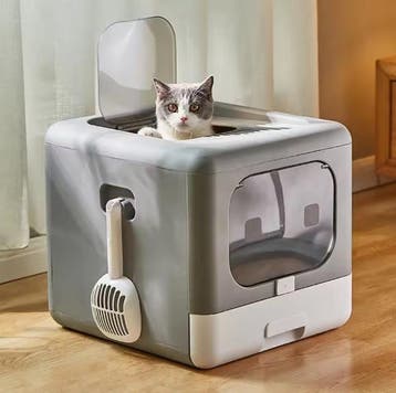 Opvouwbare Kattenbak –Gesloten, Lade Stijl met Schep en Top, Dieren en Toebehoren, Katten-accessoires, Verzenden, Nieuw