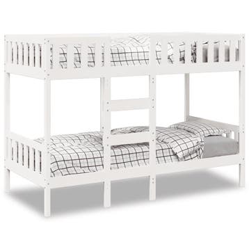 vidaXL Stapelbed 90x190 cm massief grenenhout wit, 90 cm, Eenpersoons, Verzenden, Wit