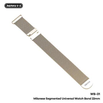 Remax WB-01 - Horlogebandje 22mm - Milanees - Zilver, Ophalen of Verzenden, Nieuw, Zilver, Remax