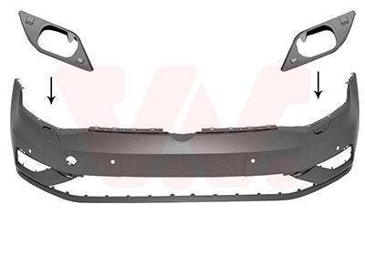 Voorbumper +PDC +Koplampsproeiers Volkswagen Golf 7 REFLEXSI, Auto-onderdelen, Carrosserie en Plaatwerk, Nieuw, Volkswagen, Voor