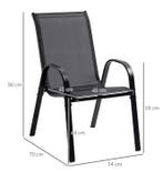 2 Stapelbare Tuinstoelen – Ademend Textileen en Metaal, Tuin en Terras, Verzenden, Nieuw