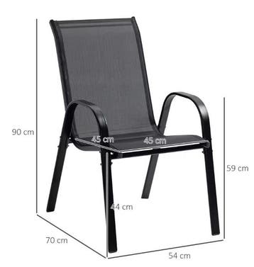 2 Stapelbare Tuinstoelen – Ademend Textileen en Metaal, Verzenden, Nieuw