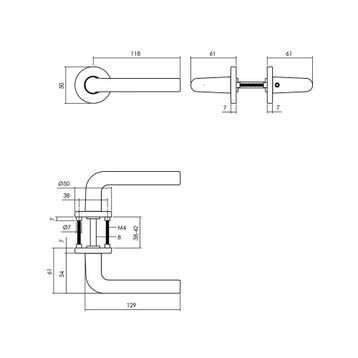 Intersteel Deurkruk Derby op rozet - aluminium/zwart, Verzenden, Nieuw