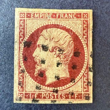 Frankrijk - Yvert 18 Napoléon 1fr karmijn en gestempeld -, Gestempeld