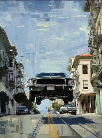 CREATIVE_HUB - Bullit jump - Steve McQueen - Ford Mustang, Nieuw
