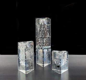 Iittala - Timo Sarpaneva - Kandelaar (3) - Glas -, Antiek en Kunst, Antiek | Glas en Kristal