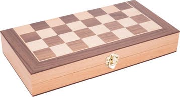 Schaakspel Beukenhout met Walnoot Fineer – Opklapbaar Houten, Verzenden, Nieuw