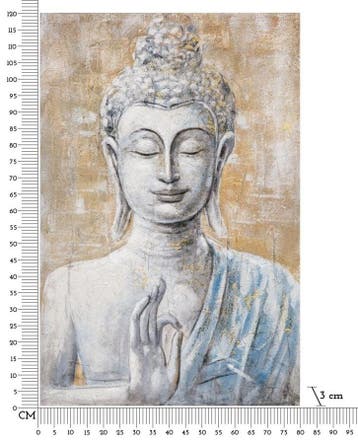 HANDGEMAAKTE WANDSCHILDERING BOEDDHA LICHT -B- CM 80X3X120, Huis en Inrichting, Ophalen of Verzenden, Nieuw