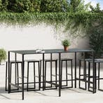 vidaXL Bartafel 200x100x110 cm gepoedercoat staal zwart, Verzenden, Nieuw, Metaal