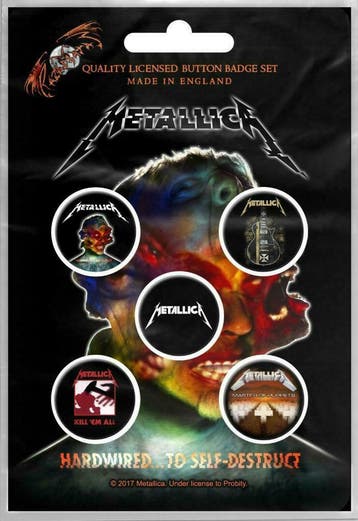 Metallica button Hardwired To Self Destruct officiële merch, Ophalen of Verzenden, Nieuw, Kleding