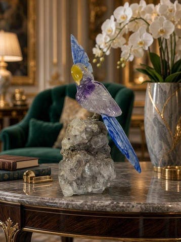NO RESERVE PRICE - Rare piece - Handgesneden amethyst, Verzamelen