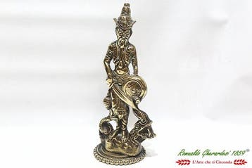 Scultura in Ottone Guerriero con spada peso 1 kg - Figuur -
