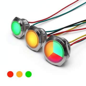 Trio color indicatielampje - Rood Groen Oranje - 16mm - 12, Ophalen of Verzenden, Nieuw