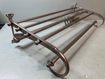 Kapstok - Vintage Art Deco Treinkapstok / Bagagerek (Metaal)
