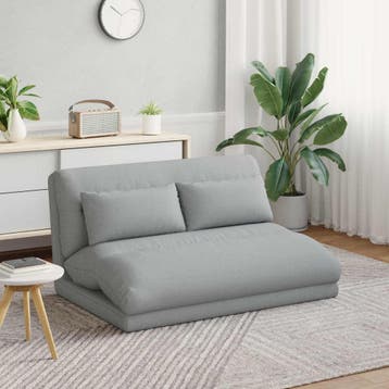 vidaXL Verstelbare vlo stoelen Lichtgrijs Stof, Verzenden, Nieuw