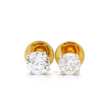 Oorbellen - 14 karaat Geel goud - 1.06ct. tw. Diamant, Sieraden, Tassen en Uiterlijk, Oorbellen, Nieuw