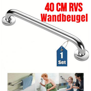Anti-Slip Handgreep Wandbeugel Voor Senioren - RVS 40 cm, Verzenden, Nieuw