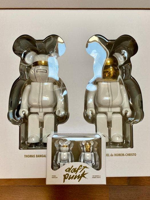 Medicom Toy - Set Bearbrick 400% + 100% Daft Punk [White, Antiek en Kunst, Kunst | Designobjecten