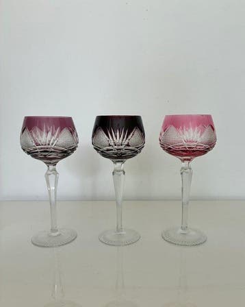 Val Saint Lambert - Wijnglas (3) - Kristal - Wijnglazen