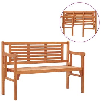 vidaXL Tuinbank inklapbaar 120 cm massief eucalyptushout, Tuin en Terras, Tuinbanken, Verzenden, Nieuw, Hout