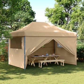 vidaXL Partytent 279 x 410 x 315 cm Beige Oxford Stof, Verzenden, Nieuw, Partytent