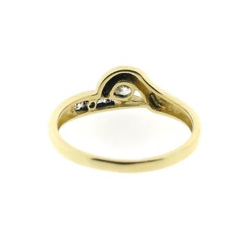 Gouden ring met zirconia stenen, 18 tot 19, Gebruikt, Ophalen of Verzenden, Met edelsteen