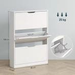 Smalle Witte Schoenenkast met 3 Kleppen – Ruimtebesparend, Huis en Inrichting, Kasten | Schoenenkasten, Verzenden, Nieuw