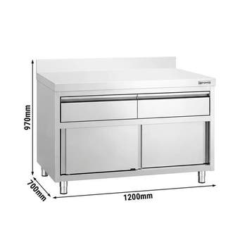 GGM Gastro | RVS Werkkast PREMIUM - 1200 x 700 mm - met 2 |, Zakelijke goederen, Verzenden, Nieuw in verpakking, Meubilair