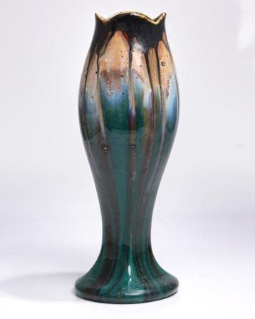 Faïencerie de Thulin - Vaas - Model 74 - Druppelglazuur -, Antiek en Kunst, Antiek | Glas en Kristal