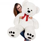 Pluche Knuffelbeer 120cm Wit (Knuffels, Speelgoed), Verzenden, Nieuw