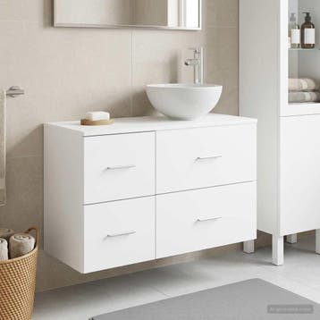 vidaXL Badkamermeubelset 2 st Wit Bewerkt hout, Huis en Inrichting, Verzenden, Nieuw