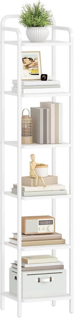 Boekenkast - Boekenrek - Wandkast - 30x33x166 cm - Wit - Hzu, Verzenden, Zo goed als nieuw