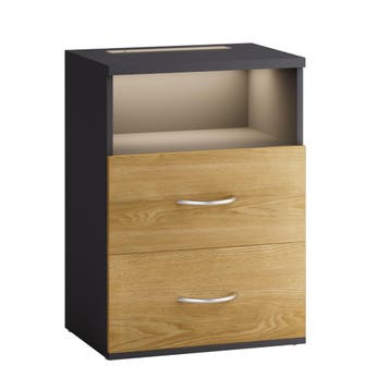 Nachtkastje Jamie Hout/Grijs 55x40x28cm (Voor in Huis), Verzenden, Nieuw