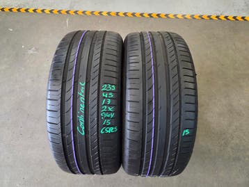 235/45/17 94Y CONTINENTAL ZOMERBANDEN 6,8MM PROFIEL 2X, Auto-onderdelen, Ophalen, Gebruikt, 17 inch, 235 mm
