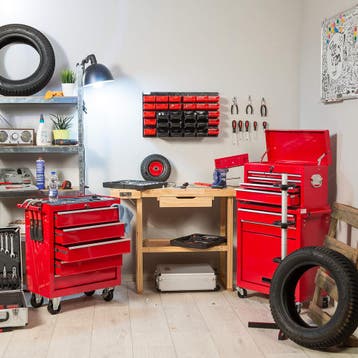 Houten Werkbank met bankschroeven 137x50x87 cm - bruin, Verzenden, Nieuw