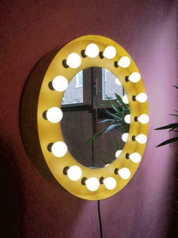 Ronde spiegel met verlichting - Make-up - Visagie, Huis en Inrichting, Rond, Nieuw, Ophalen of Verzenden, Minder dan 100 cm